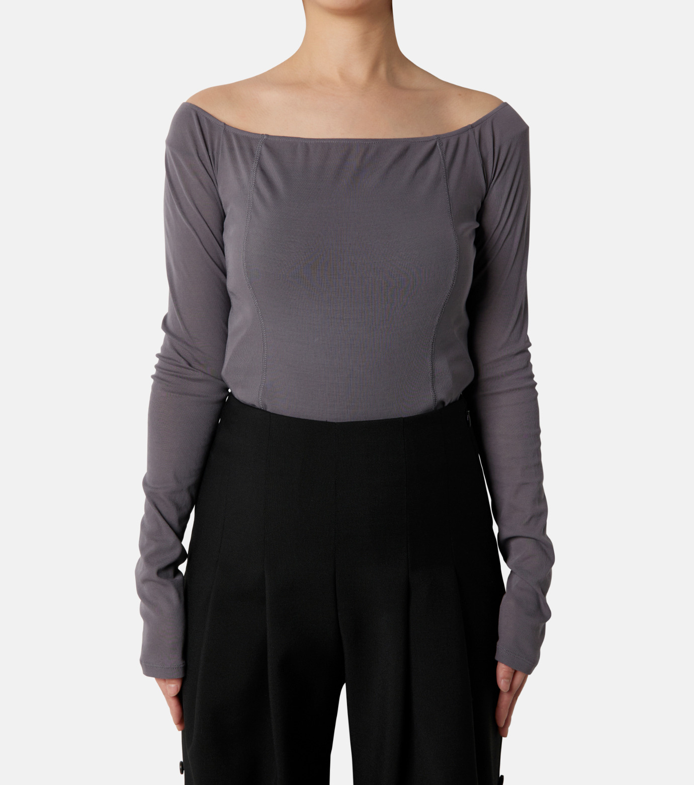 アイレネ IRENE Layerd Sheer Tee レイヤードカットソー 26S82008 グレー サイズ：36 アイレネ - IRENE | Layerd Sheer Tee-Blue-36の通販 | RESTIR