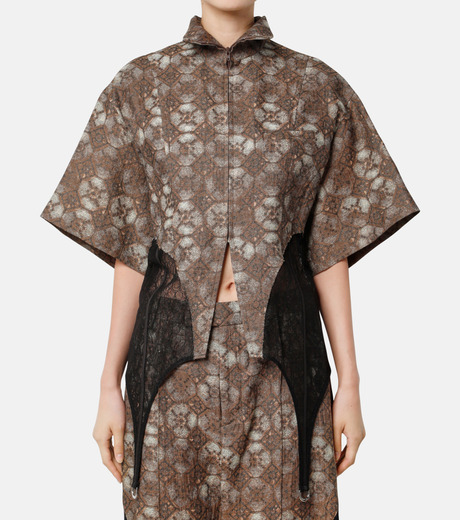 アイレネ　IRENE メッシュトップス　インナーセット アイレネ - IRENE | Silk Linen Knit Tops-Charcoal Gray-36の