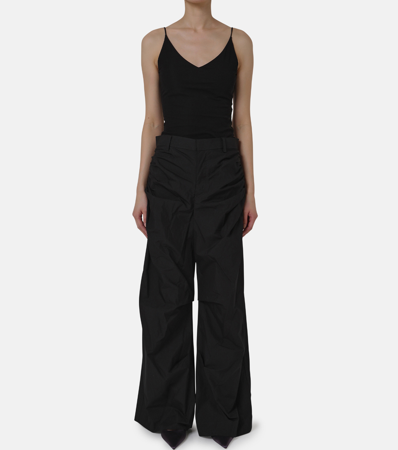 アイレネ - IRENE | Wrap Around Cotton Jumpsuit-Black-34の