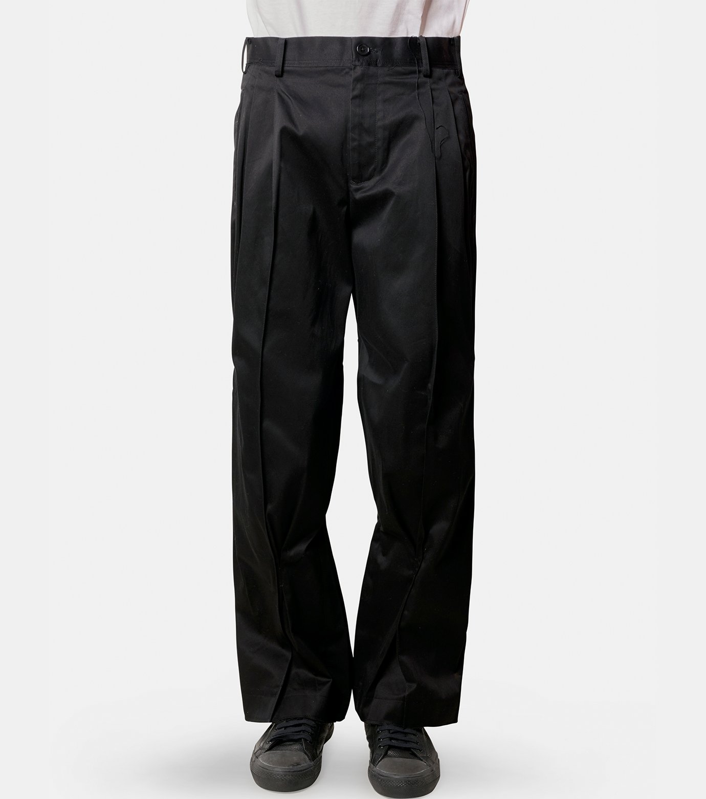 コッキ - KHOKI | Pleated Chino Pants-Black-1の通販 | RESTIR リステア