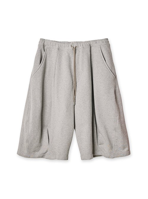 コッキ - KHOKI | Pleated Balloon Sweat Shorts-Gray-1の通販