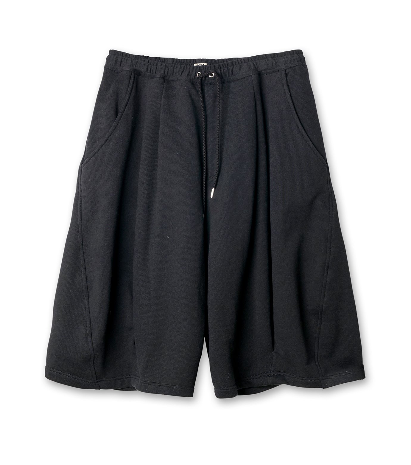 コッキ - KHOKI | Pleated Balloon Sweat Shorts-Black-1の通販