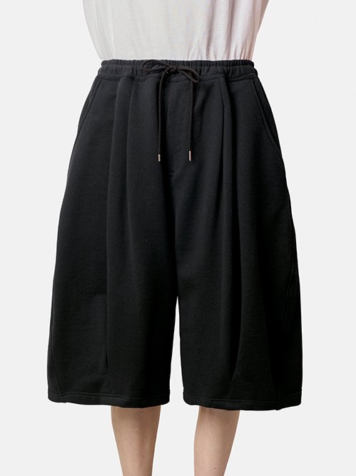 パンツ 2 26SS KHOKI PLEATED BALOON SWEAT SHORTS コッキ - KHOKI | Pleated Balloon Sweat Shorts-Black-2の通販