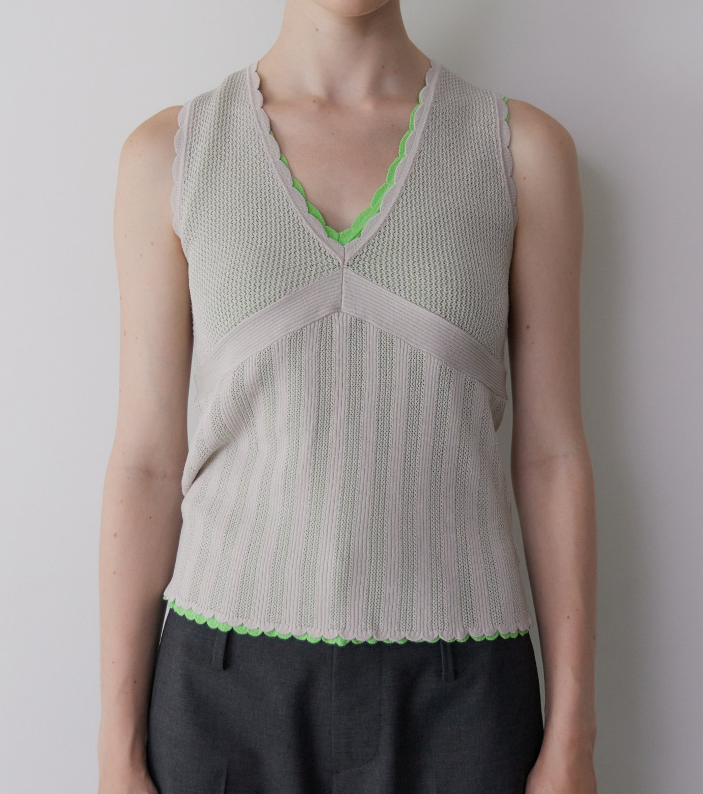 ル シェル ブルー - LE CIEL BLEU | Sleeveless Lace Knit-Light