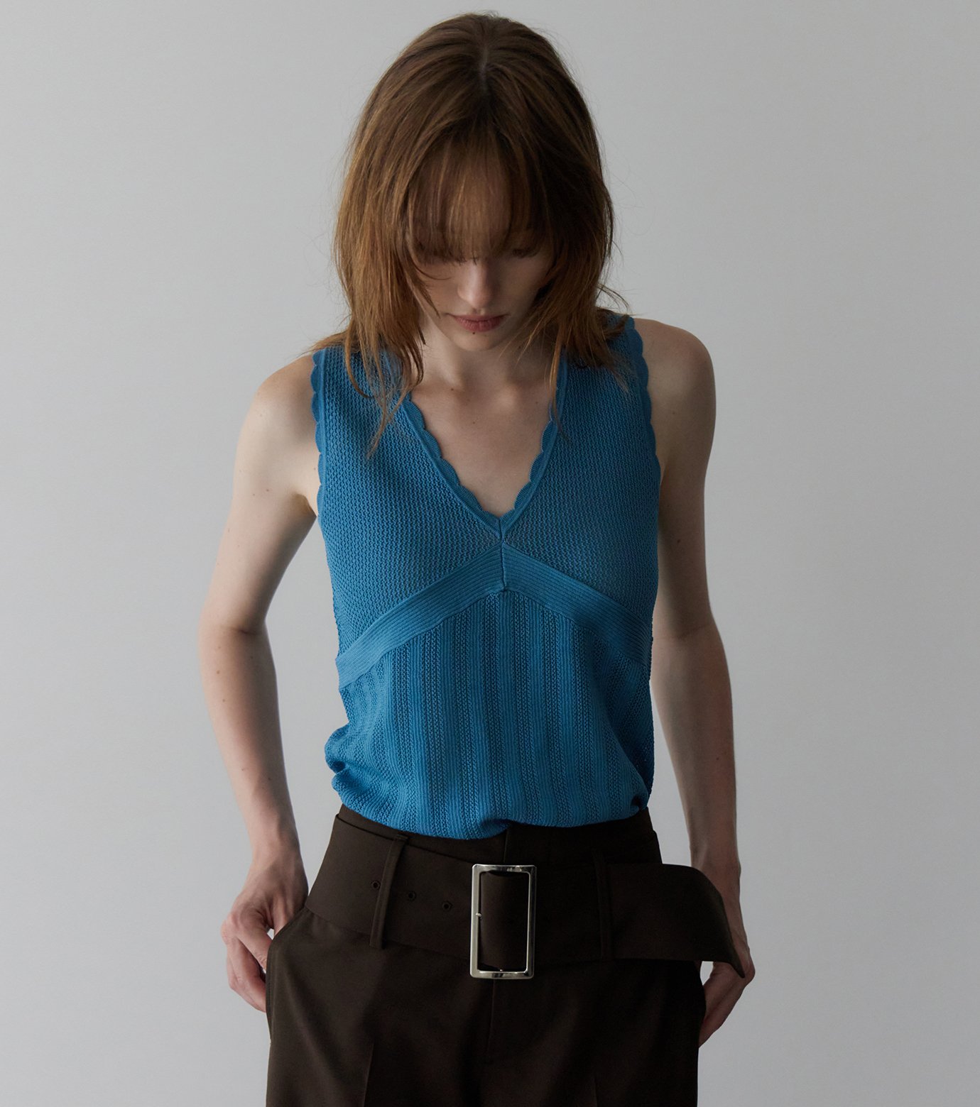 LE CIEL BLEU - ルシェルブルー Big Dot Lace Sleeveless Top LE CIEL BLEU（ルシェルブルー）の「ビッグドットレーストップ