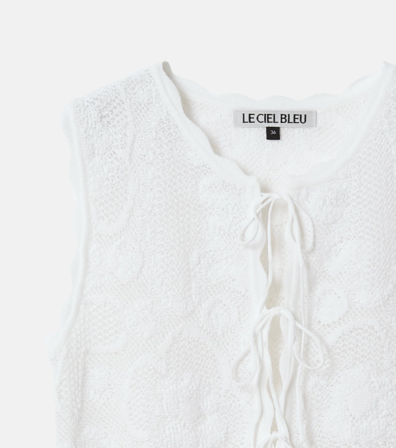 LE CIEL BLEU - LE CIEL BLEU IRENE SUMMER WOOL GILER 新品 ル シェル ブルー - LE CIEL BLEU | Jacquard Knit Vest w