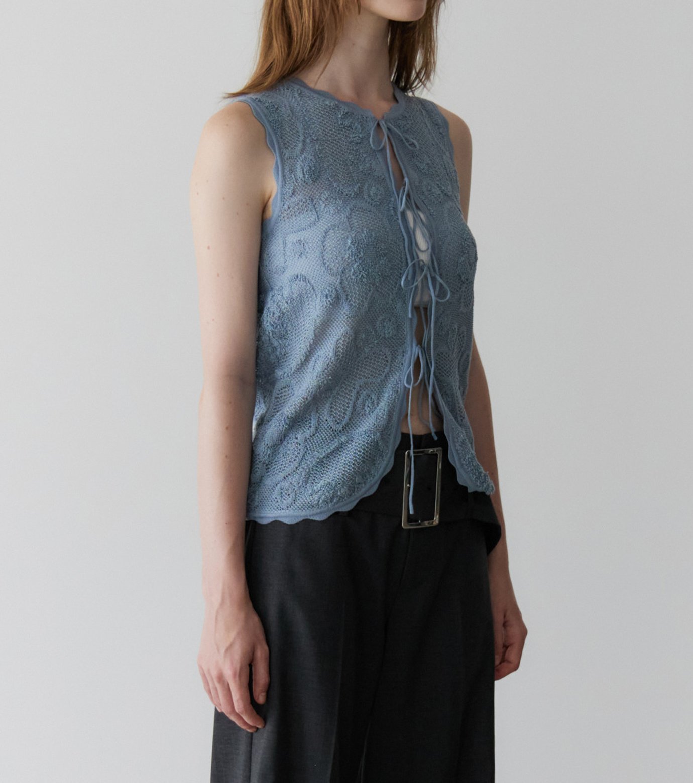 Gillot★ルシェルブルー★Nep Yarn Knit Vest LE CIEL BLEU - Gillot様専用☆ルシェルブルー☆Nep Yarn Knit Vestの