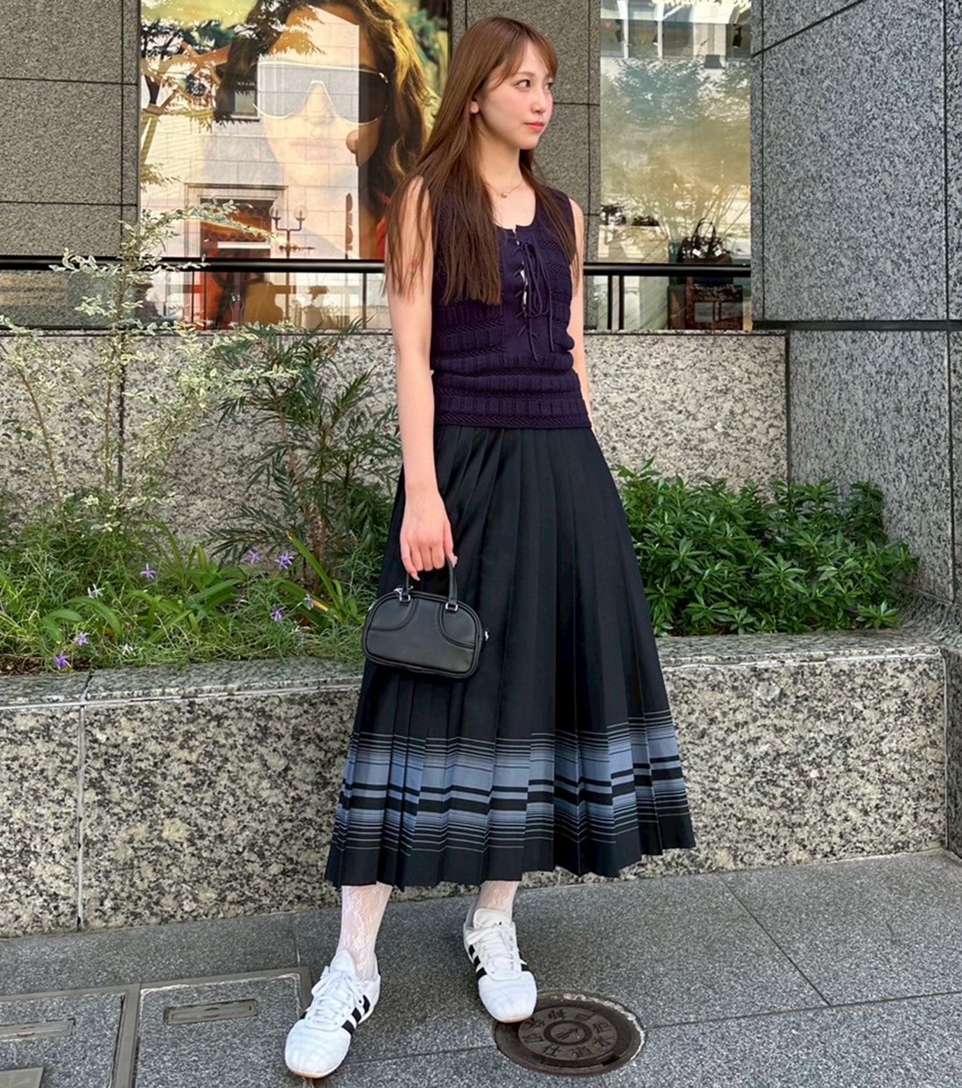 LE CIEL BLEU IRENE SUMMER WOOL GILER 新品 ル シェル ブルー - LE CIEL BLEU | Knit Top w/Lace-Up | RESTIR リステア