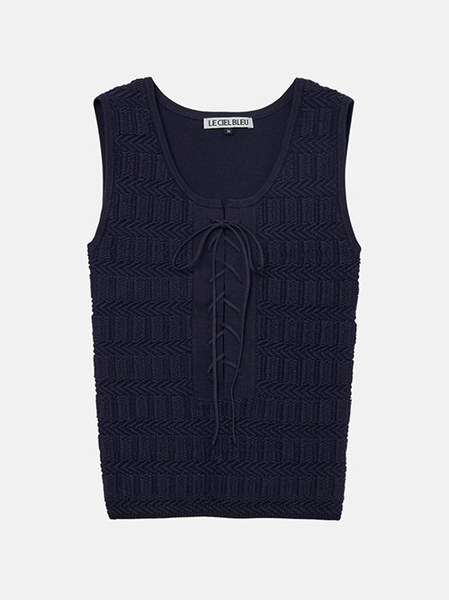 Knit Top w/Lace-Up Front