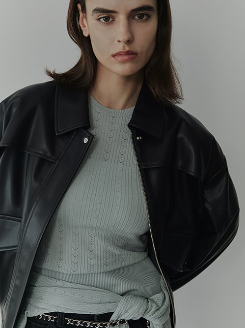 LE CIEL BLEU  黒ジャケット セール】カーブラインブレザー / Curve Line Blazer（ノーカラー