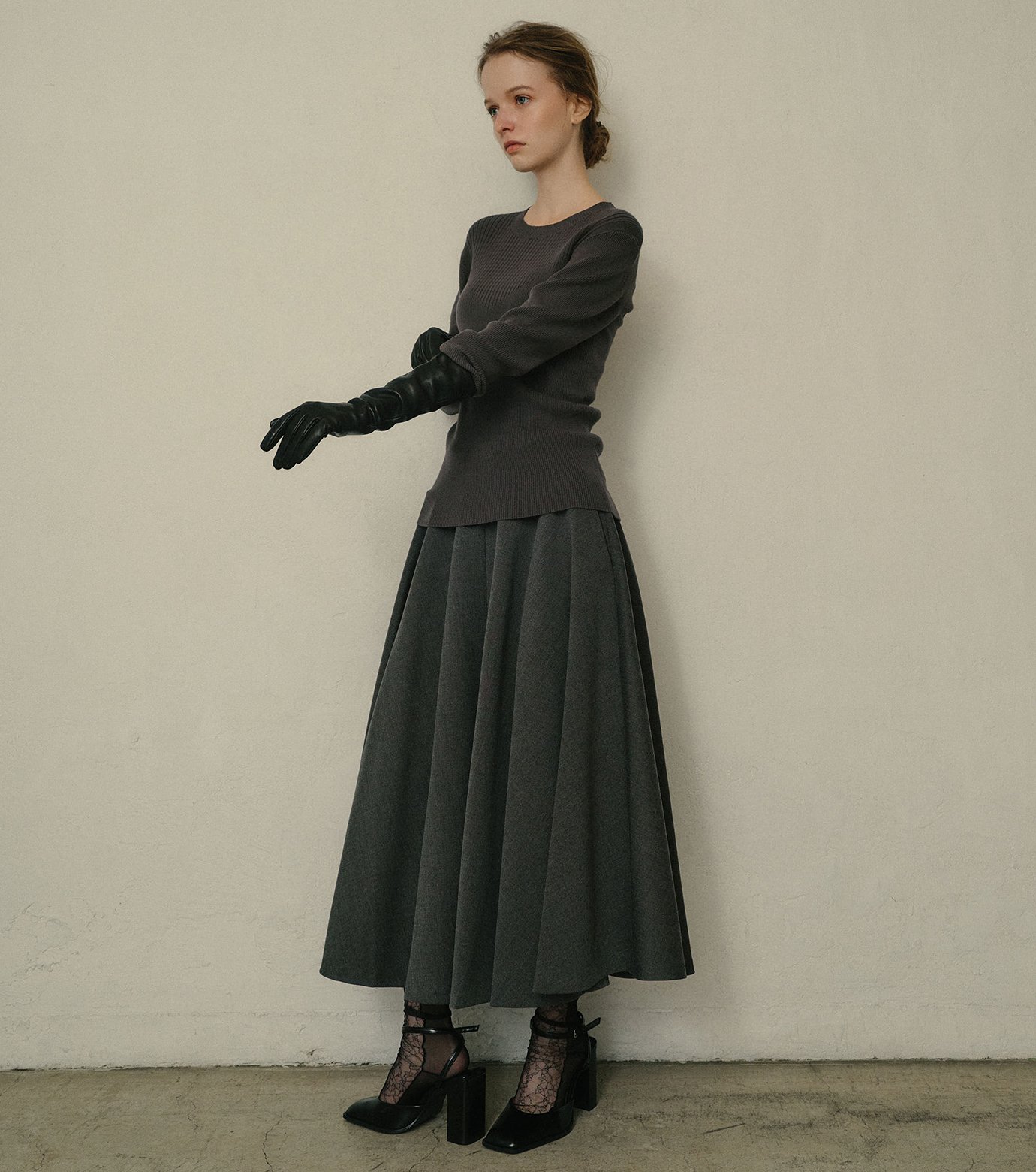 ル シェル ブルー - LE CIEL BLEU | Two-Texture Ribbed Knit | RESTIR