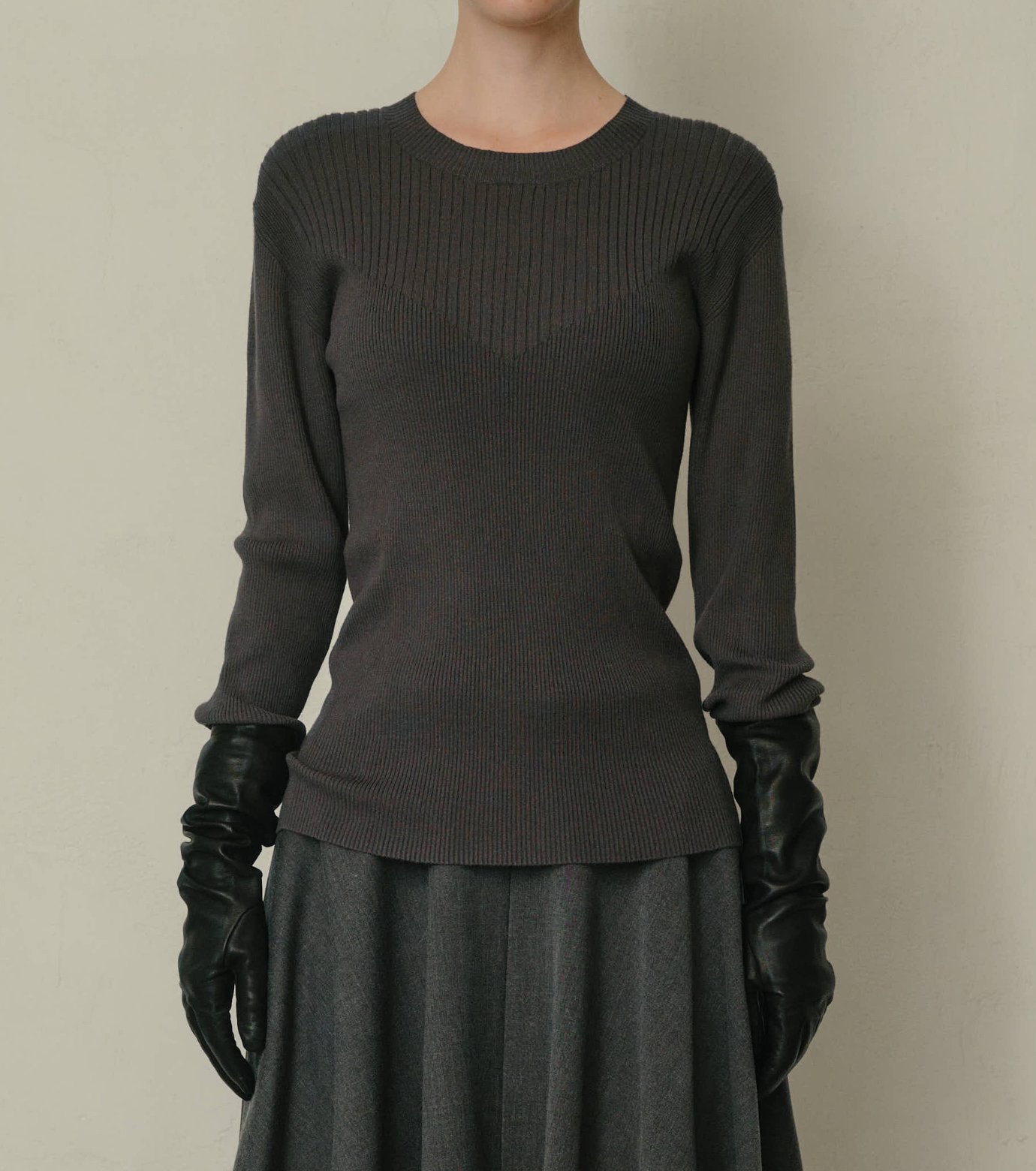 ル シェル ブルー - LE CIEL BLEU | Two-Texture Ribbed Knit | RESTIR