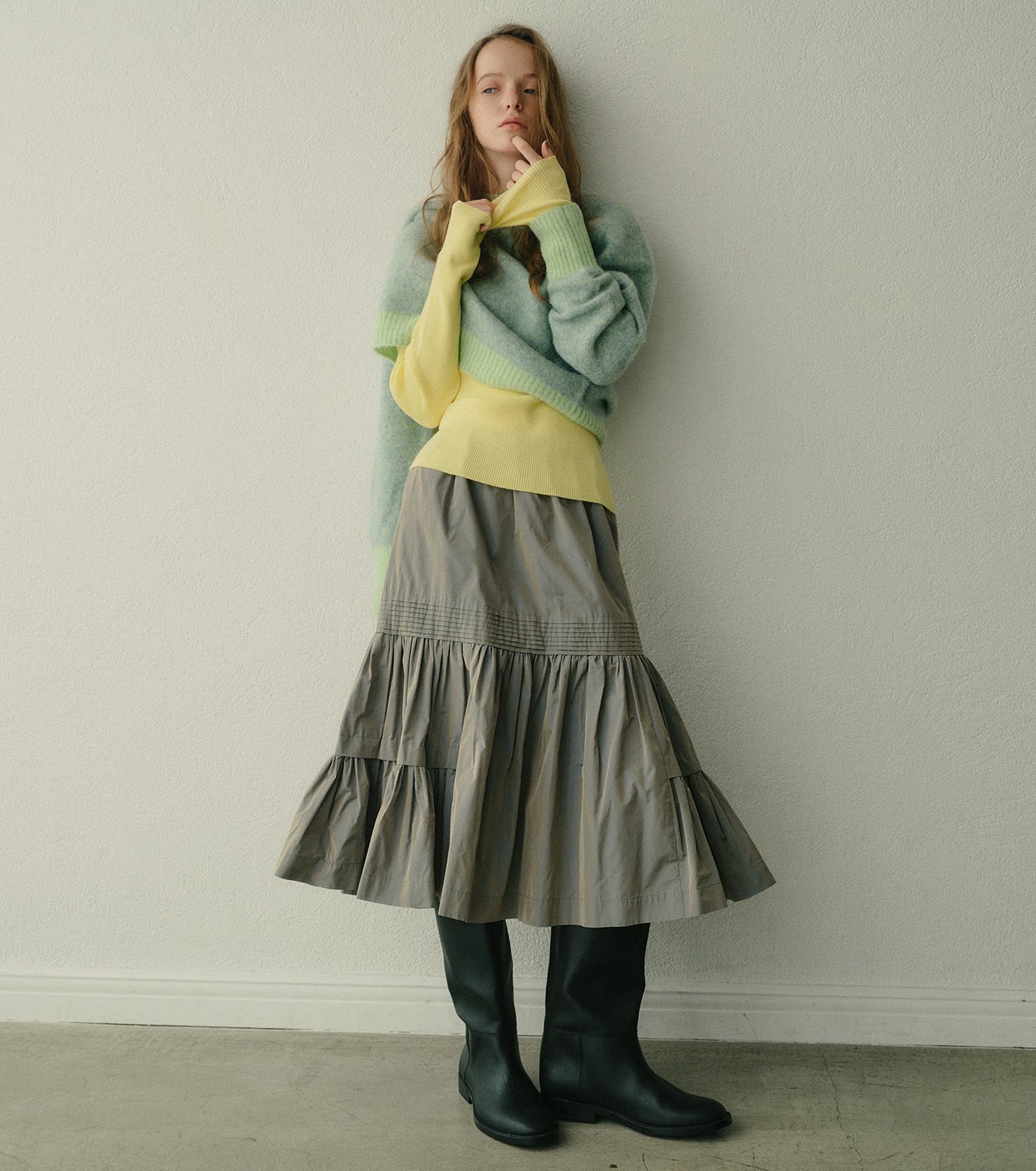 ル シェル ブルー - LE CIEL BLEU | Two-Texture Ribbed Knit | RESTIR