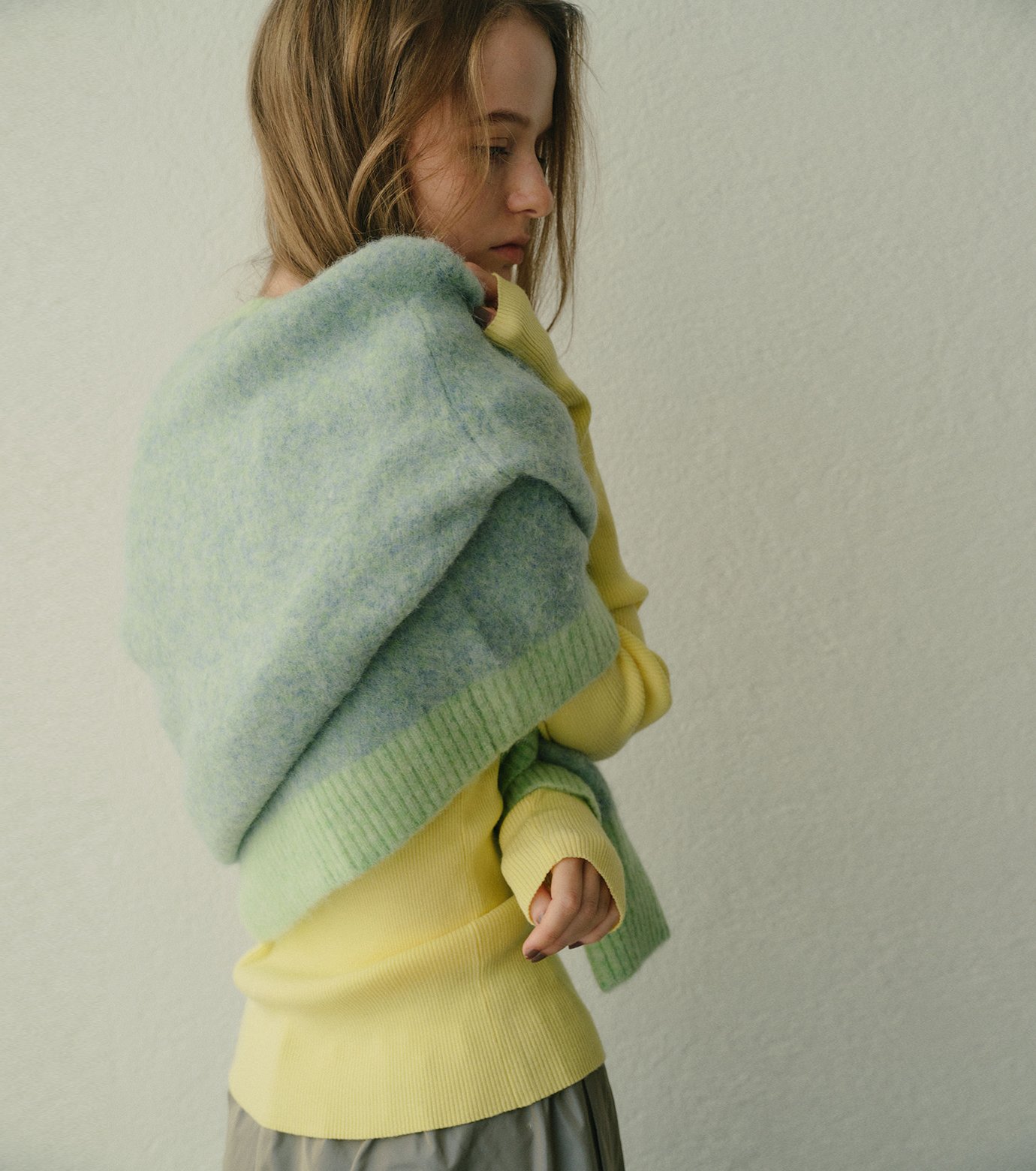 ル シェル ブルー - LE CIEL BLEU | Two-Texture Ribbed Knit | RESTIR