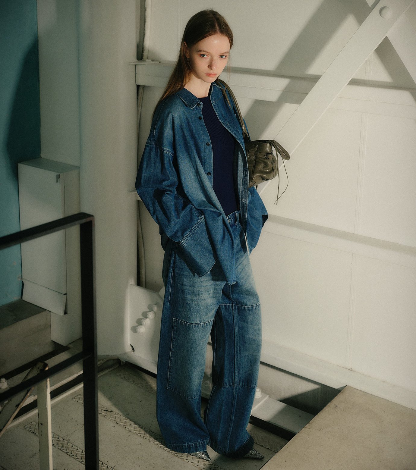 ル シェル ブルー - LE CIEL BLEU | Two-Texture Ribbed Knit | RESTIR