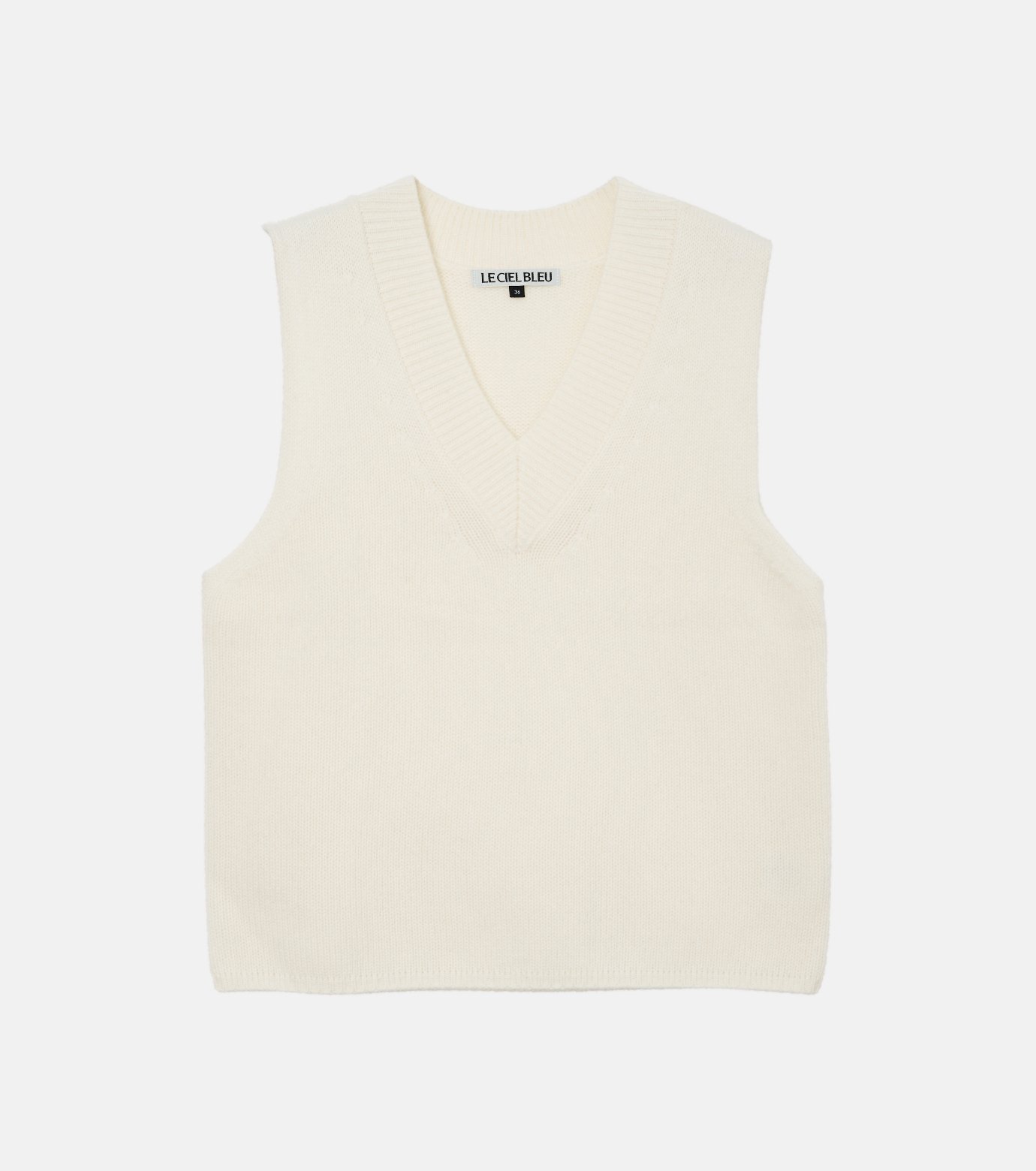 ル シェル ブルー - LE CIEL BLEU | V-Neck Knit Vest-Off | RESTIR