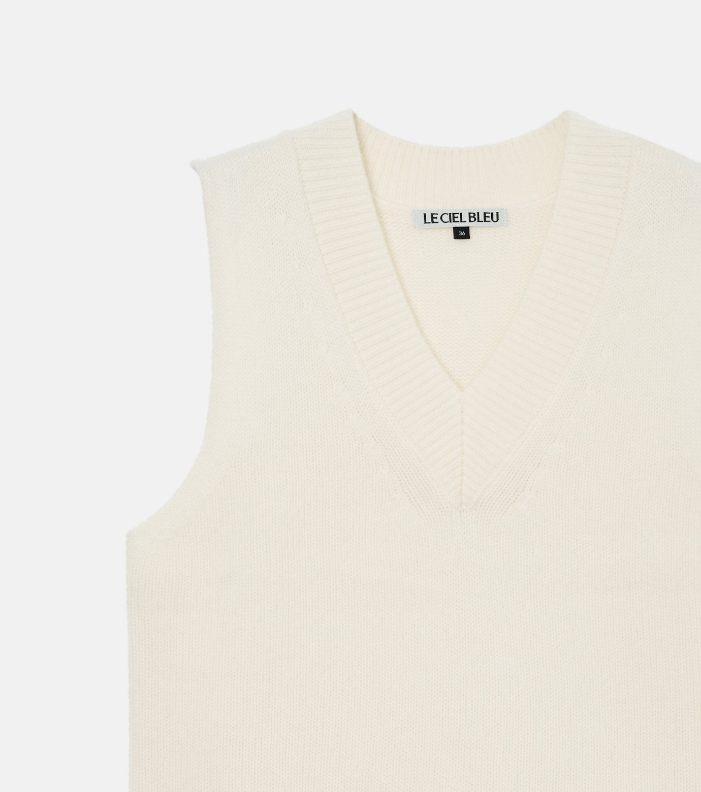 ル シェル ブルー - LE CIEL BLEU | V-Neck Knit Vest-Off | RESTIR