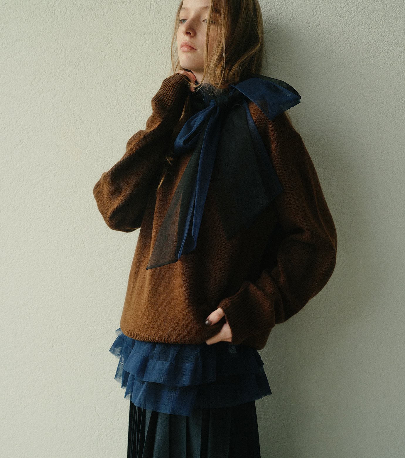 ル シェル ブルー - LE CIEL BLEU | V-Neck Knit | RESTIR リステア
