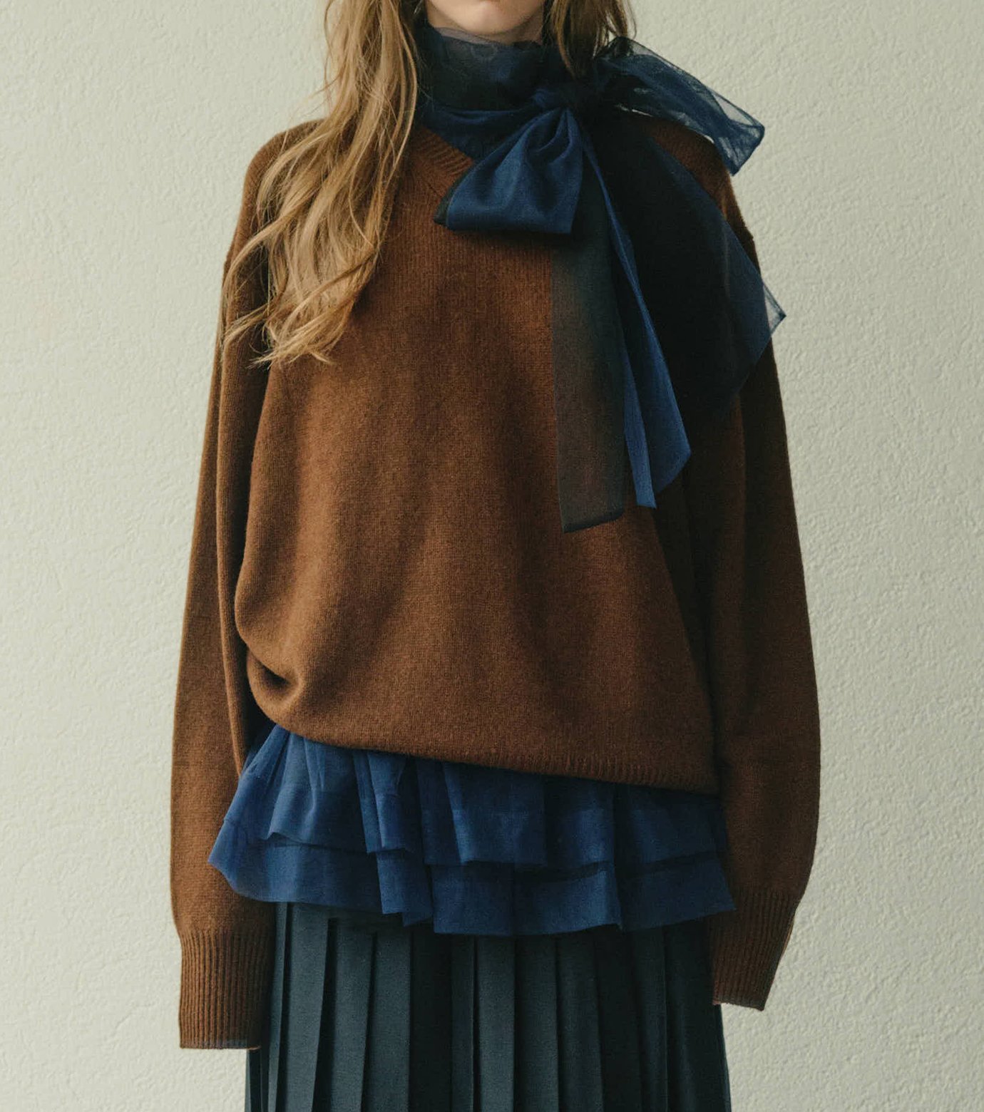ル シェル ブルー - LE CIEL BLEU | V-Neck Knit | RESTIR リステア