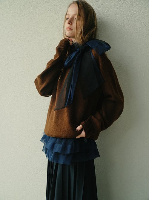 ル シェル ブルー - LE CIEL BLEU | V-Neck Knit | RESTIR リステア