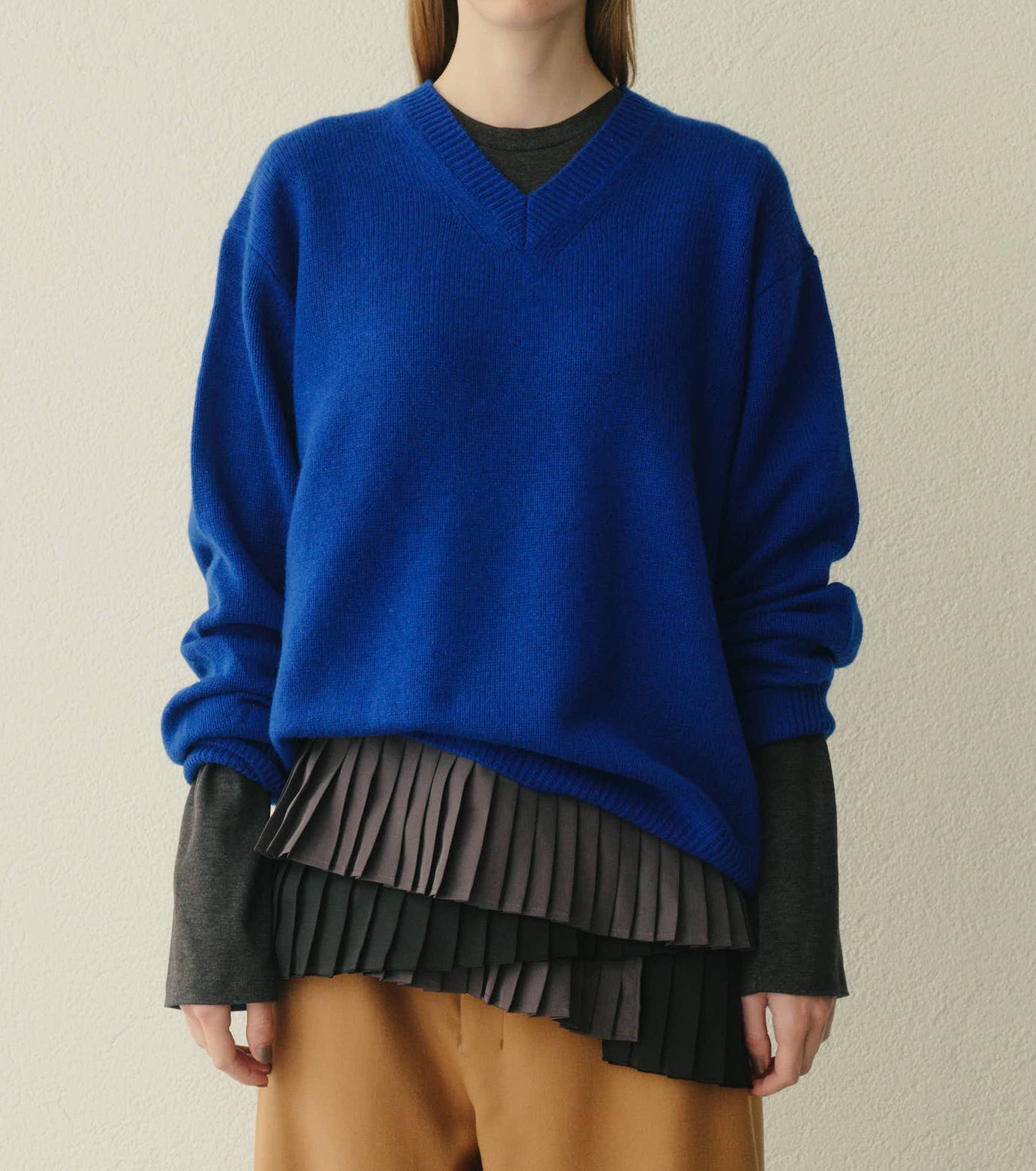 Wool Cashmere V Neck Knit ルシェルブルー 【公式通販】