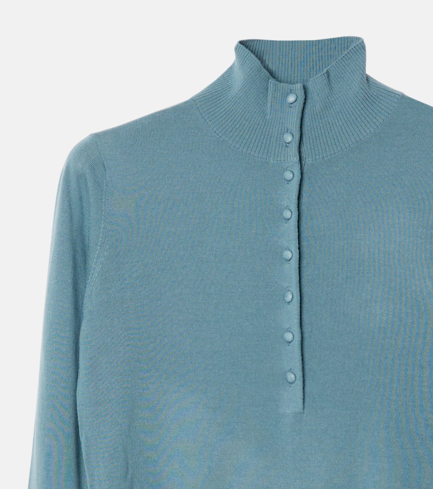ル シェル ブルー - LE CIEL BLEU | Button-Front High Neck | RESTIR