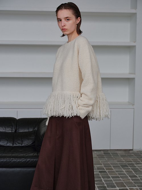 Fringe-Hem Pullover