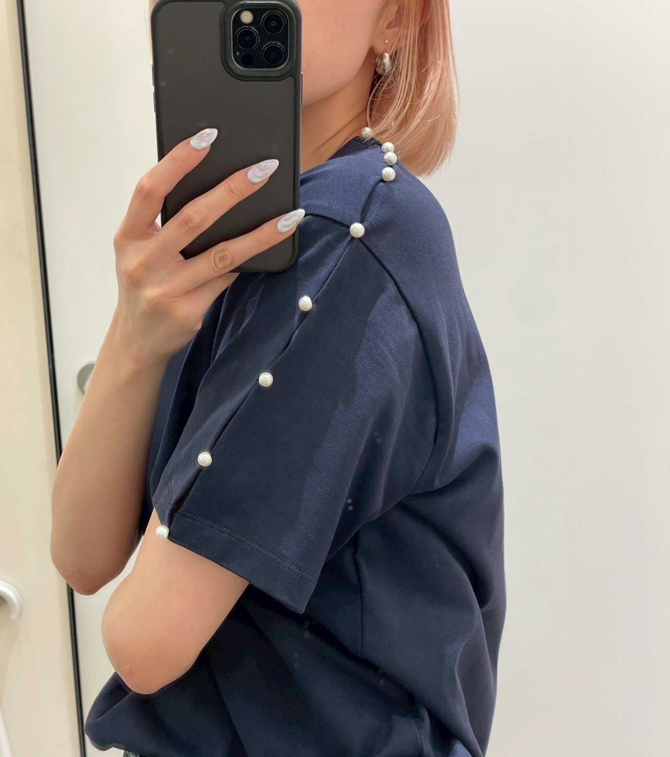 ル シェル ブルー - LE CIEL BLEU | Boxy T-shirt w/Pearl | RESTIR
