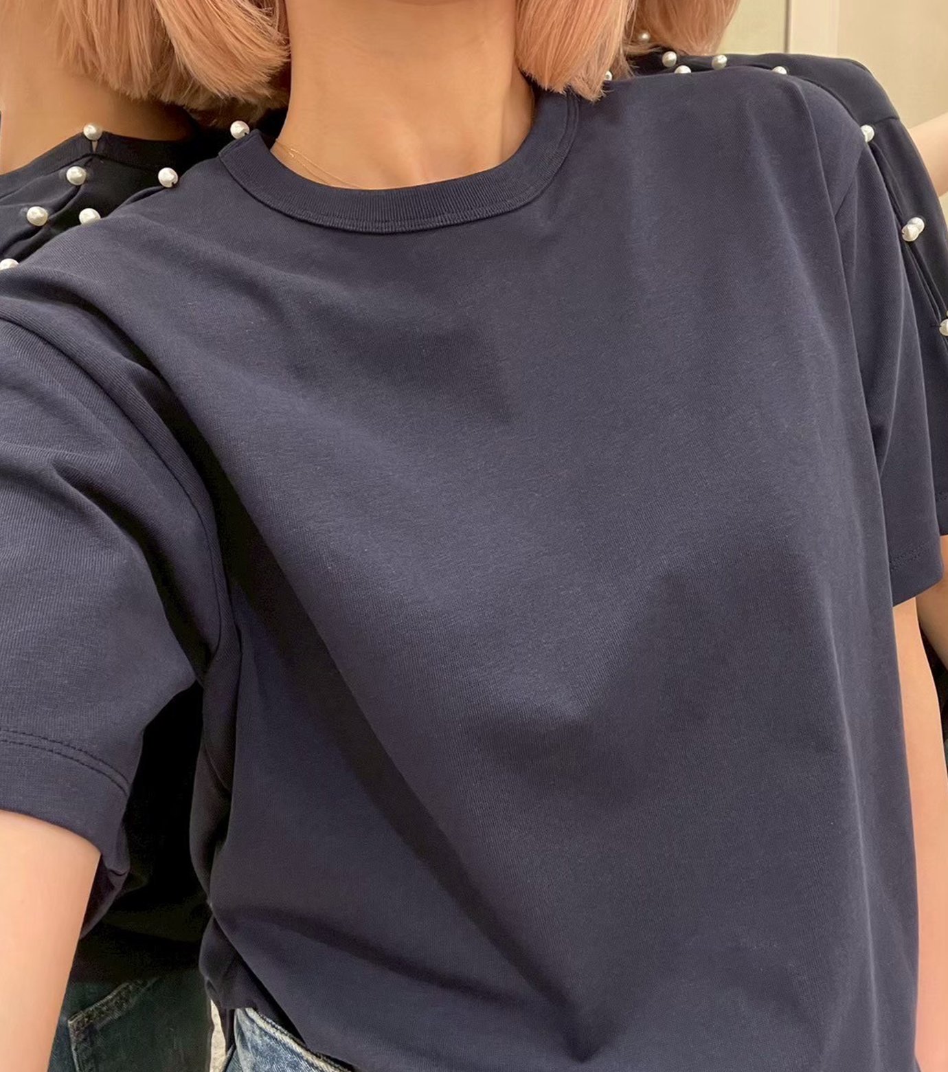 ル シェル ブルー - LE CIEL BLEU | Boxy T-shirt w/Pearl | RESTIR
