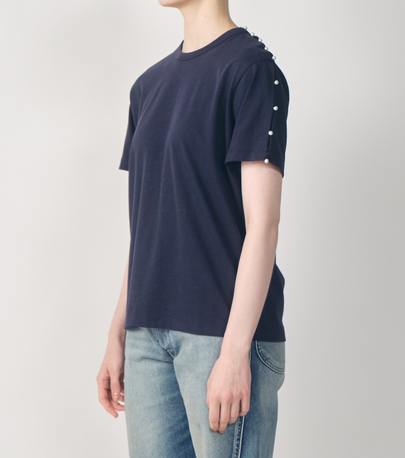ルシェルブルー♡Tシャツ ル シェル ブルー - LE CIEL BLEU | Boxy T-shirt w/Pearl | RESTIR