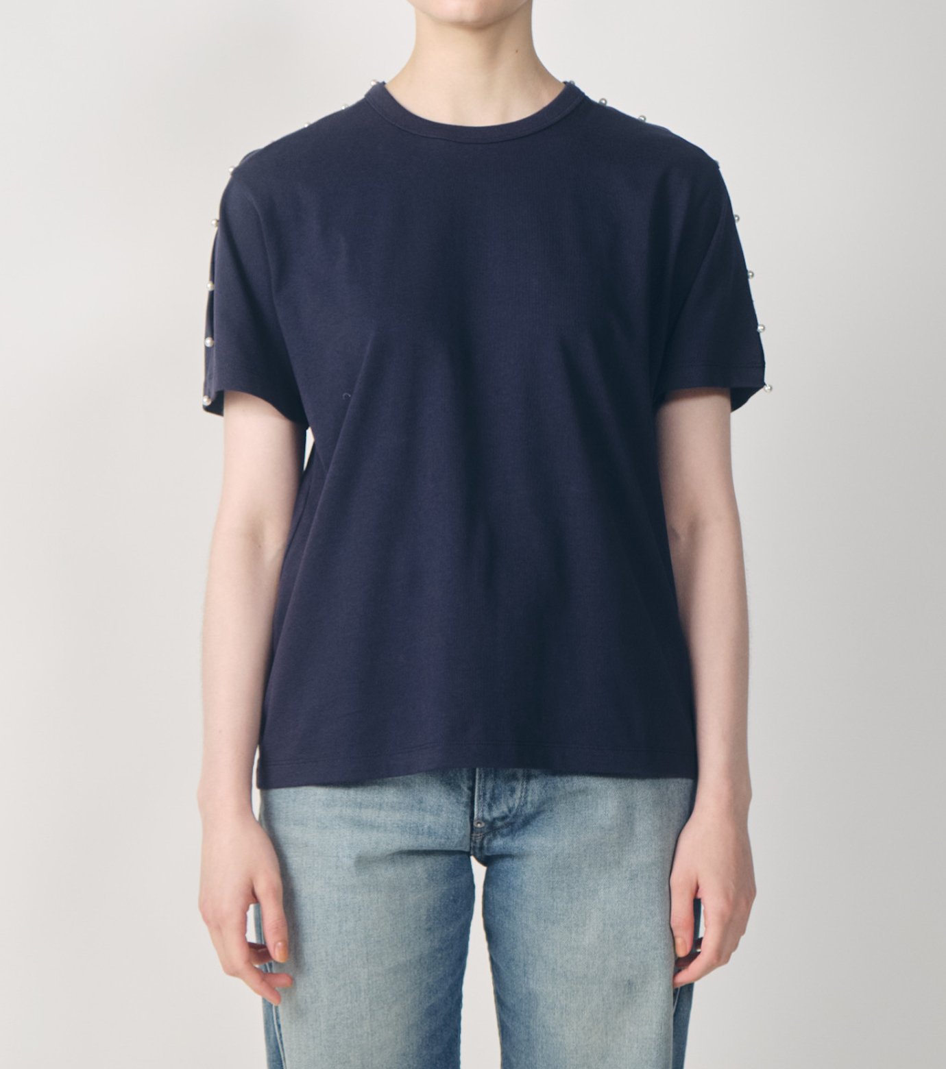 ル シェル ブルー - LE CIEL BLEU | Boxy T-shirt w/Pearl | RESTIR