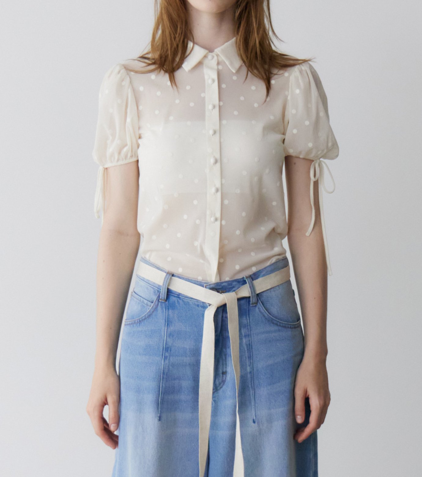 おまとめパツワレジョン様^_^JEANASIS ☆LE CIEL BLEU ル シェル ブルー - LE CIEL BLEU | Dot Tulle Shortsleeve