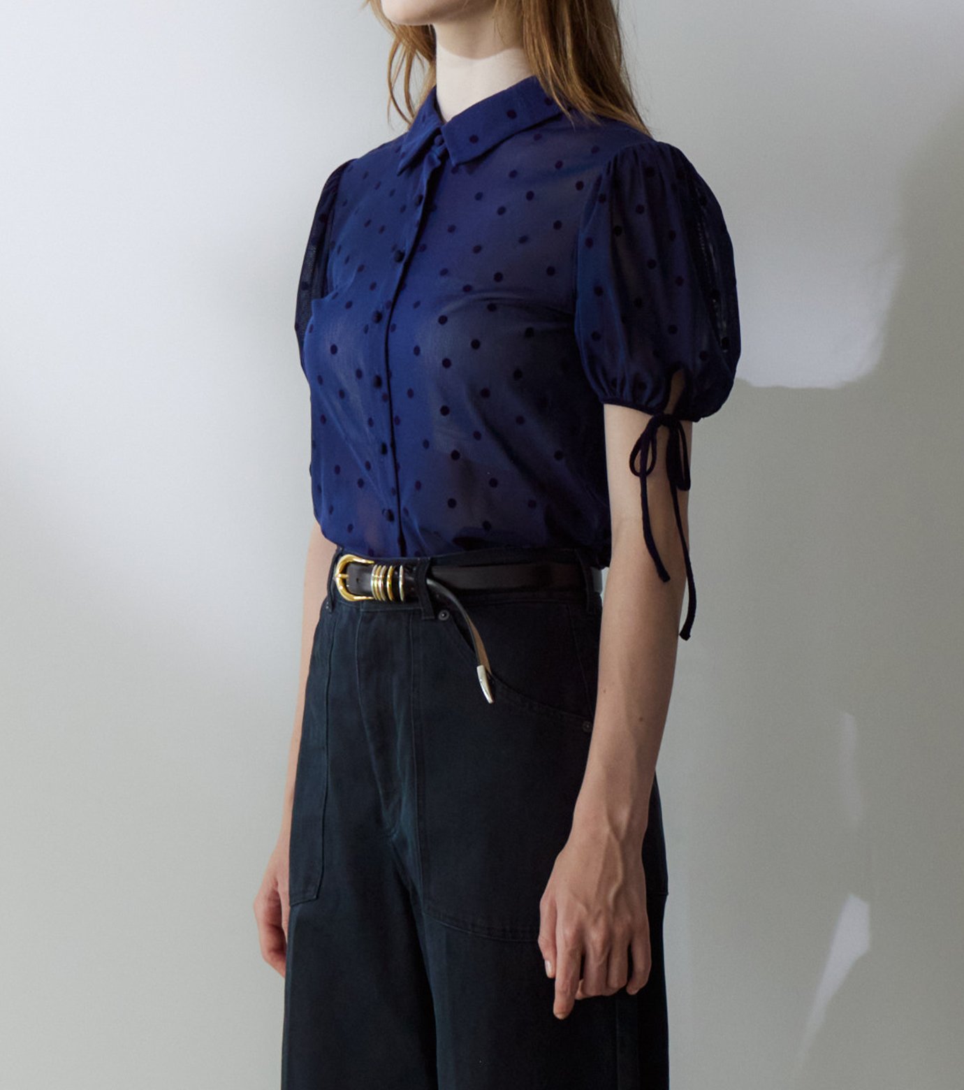 LE CIEL BLEU - ルシェルブルー Big Dot Lace Sleeveless Top ル シェル ブルー - LE CIEL BLEU | Dot Tulle Shortsleeve