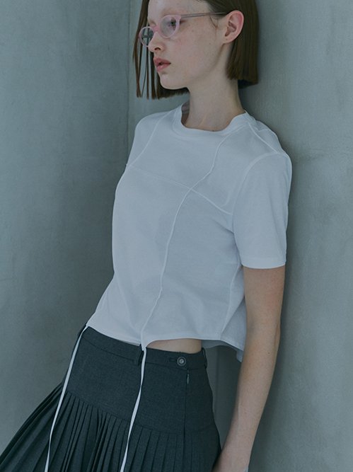 T-Shirt w/Ribbon Tie Hem