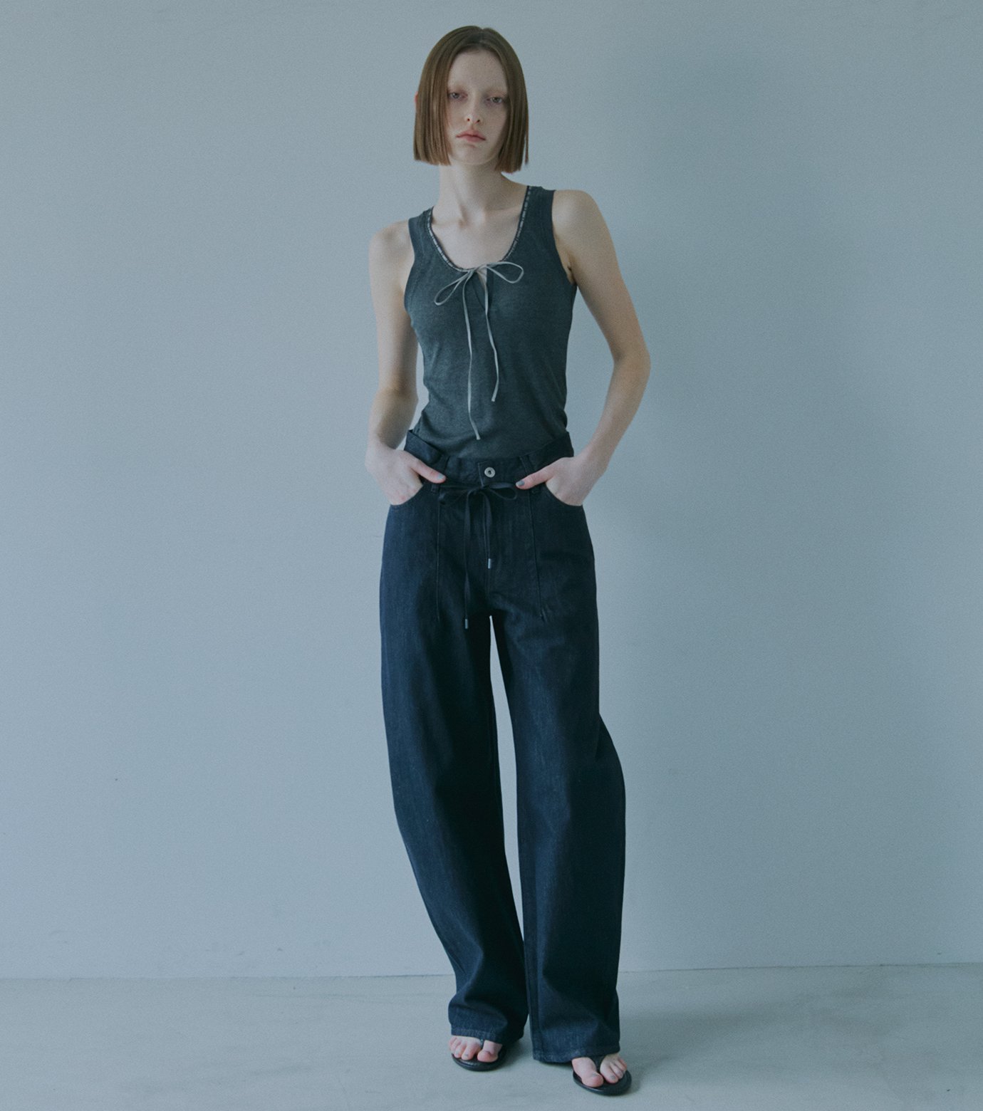 【新品】LE CIEL BLEU テクスチャードキャミトップス ル シェル ブルー - LE CIEL BLEU | Cami Layered Top-Black-36