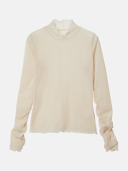 Fitted High-neck Tulle Top