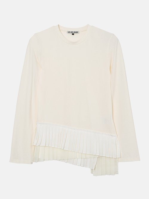 Long Sleeve Jersey Top w/Frilled Hem