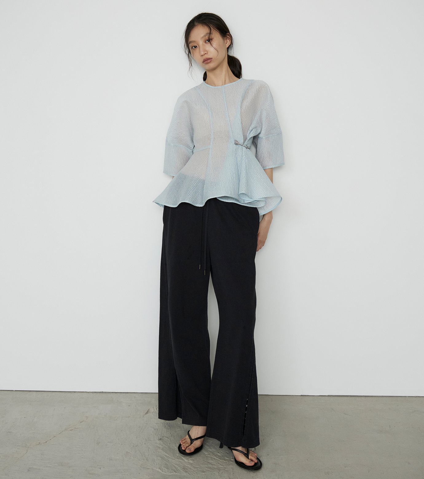 リエ【極美品】 LE CIEL BLEU ル シェル ブルー - LE CIEL BLEU | Sheer Jacquard Blouse