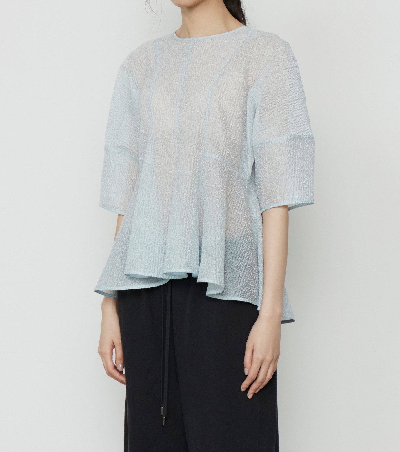 ル シェル ブルー - LE CIEL BLEU | Sheer Jacquard Blouse