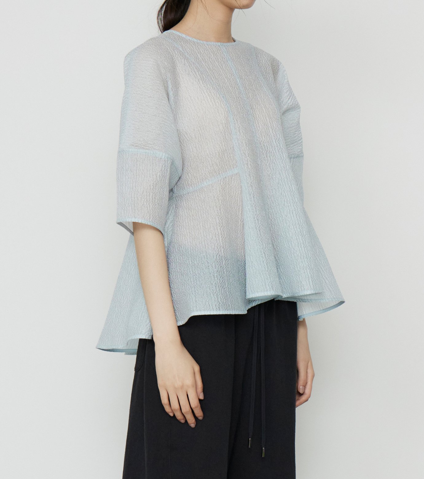 ル シェル ブルー - LE CIEL BLEU | Sheer Jacquard Blouse