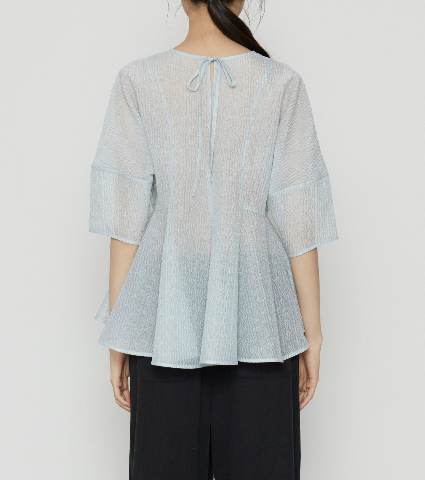 ル シェル ブルー - LE CIEL BLEU | Sheer Jacquard Blouse