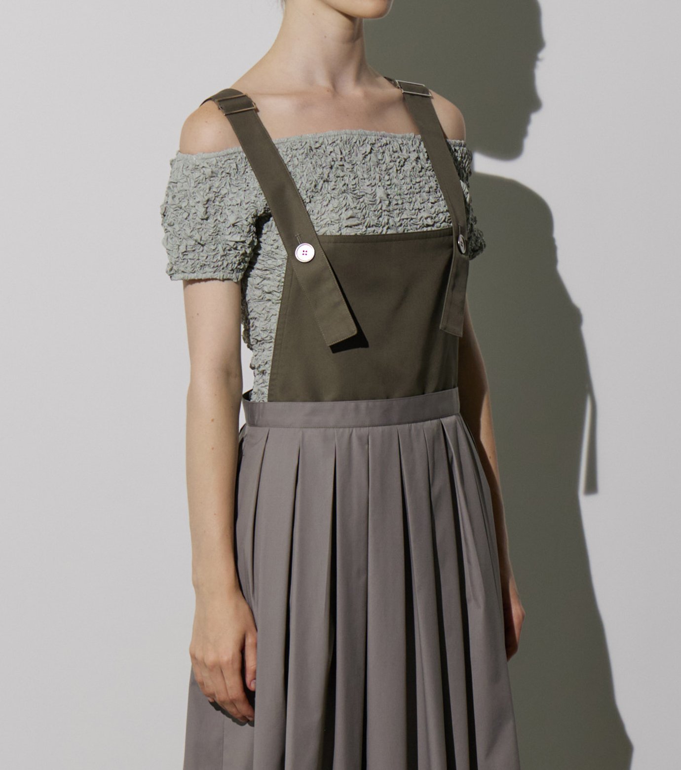 ル シェル ブルー - LE CIEL BLEU | Shirred Top-Light Green-36
