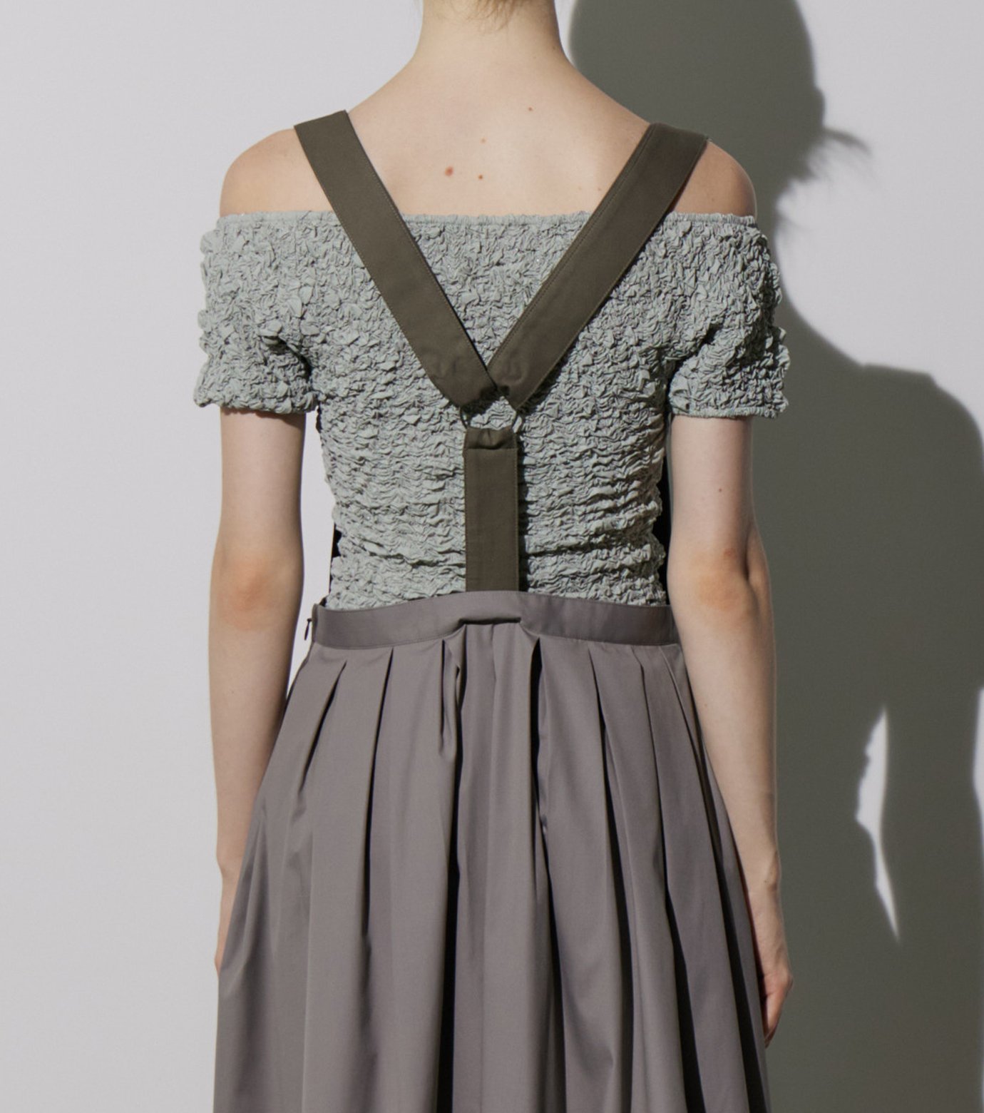 ル シェル ブルー - LE CIEL BLEU | Shirred Top-Light Green-36