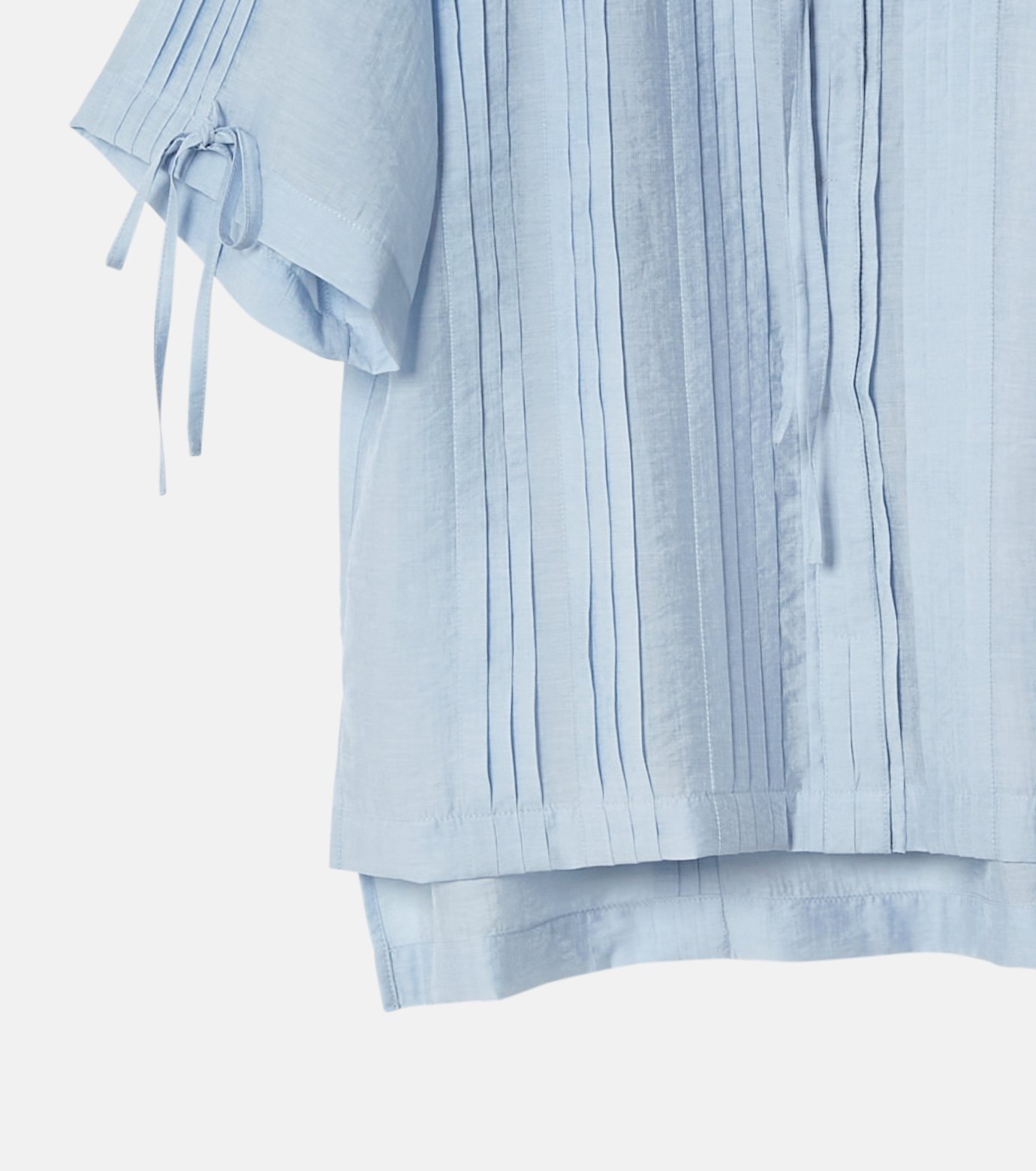 ル シェル ブルー Pleated Peplum Shirt プリーツ シャツ ル シェル ブルー - LE CIEL BLEU | Pleated Shirt-Light | RESTIR