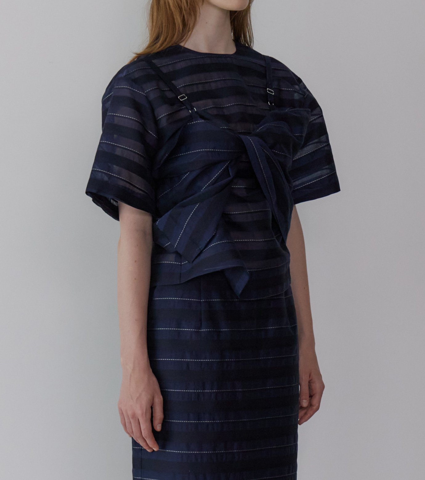 リエ【極美品】 LE CIEL BLEU ル シェル ブルー - LE CIEL BLEU | Jacquard Sheer Stripe