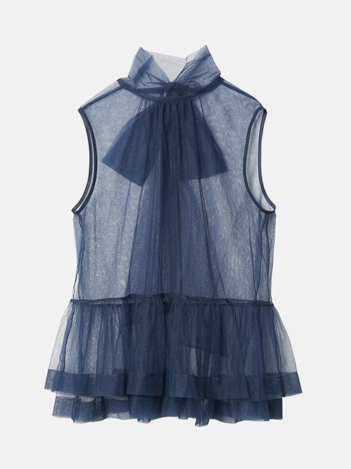 Soft Tulle Bow Tie Top