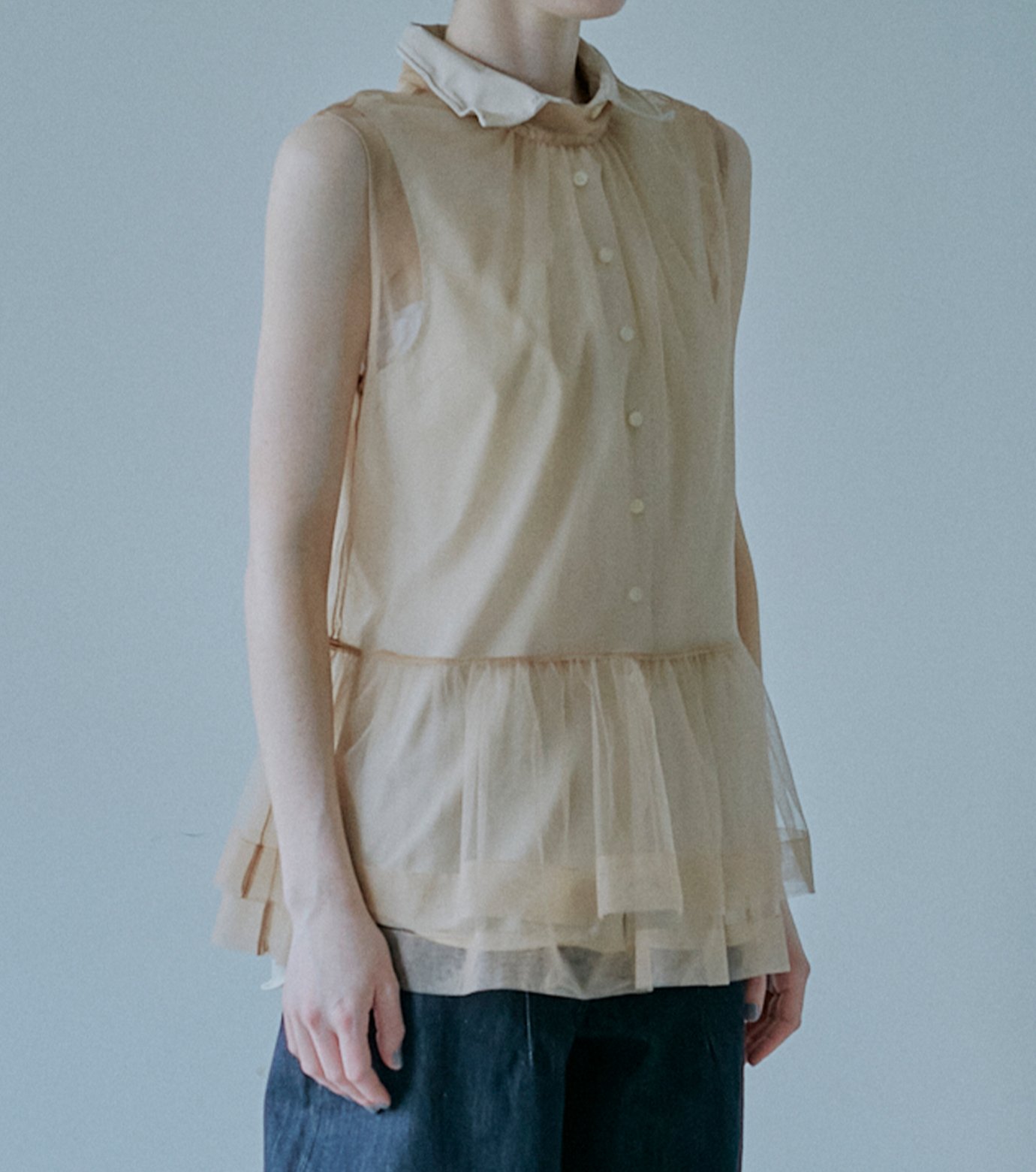 Layerd Vest 新品タグ付き　ルシェルブルー LE CIEL BLEU（ルシェルブルー）の「レイヤードベスト / Layerd