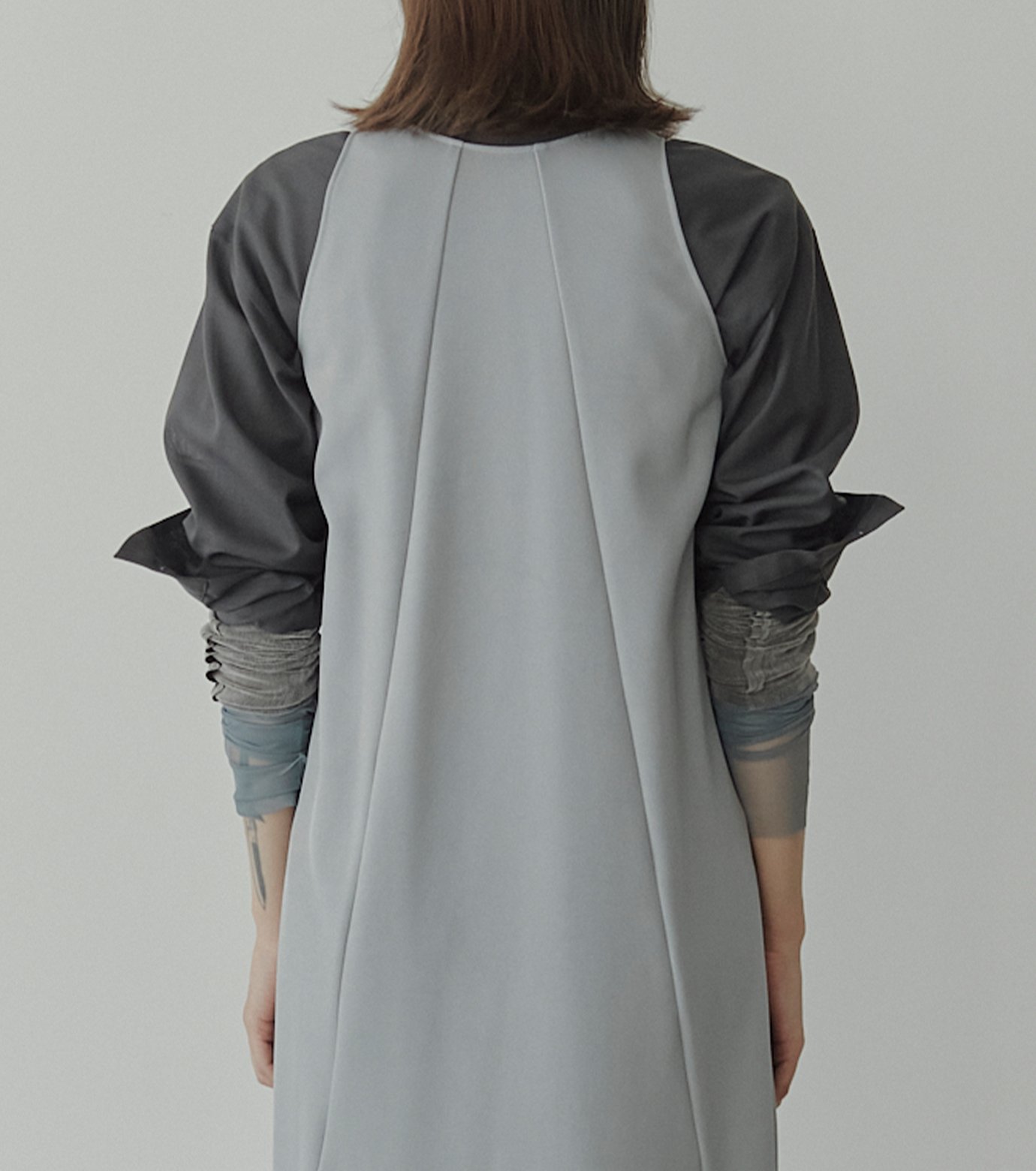 ル シェル ブルー - LE CIEL BLEU | Sheer Wool Shirt w/Neck | RESTIR