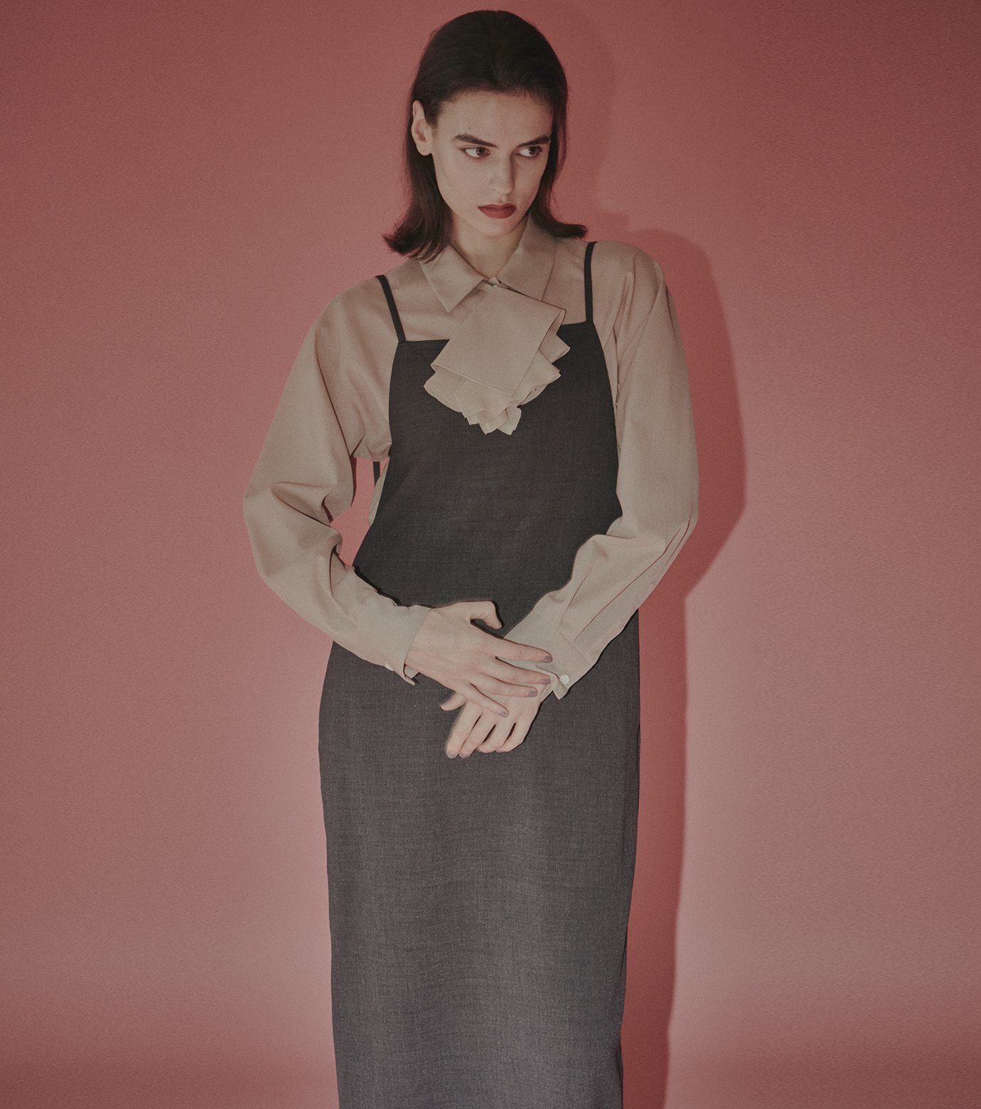 ル シェル ブルー - LE CIEL BLEU | Sheer Wool Shirt w/Neck | RESTIR