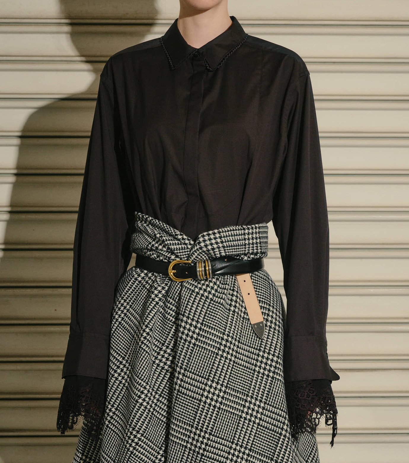 その他 LE-CIEL ル シェル ブルー - LE CIEL BLEU | Voile Shirt w/Detachable Lace